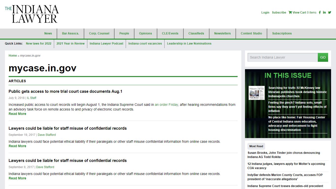 mycase.in.gov - The Indiana Lawyer